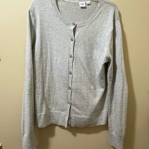GAP Gray Cardigan Sweater Soft Knit Relaxed Fit